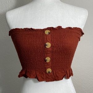 pacsun red buttons tube top